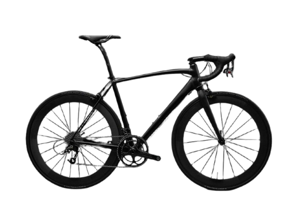 Black bicycle in a dark studio, ready for a night ride